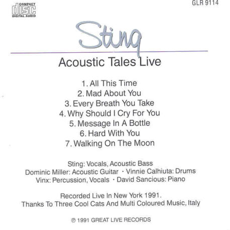 Sting / The Police - Acoustic Tales Live In New York 1991 