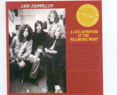Led Zeppelin – Live Adventure At The Fillmore West ( 2 CD set ) ( Wendy ) ( San Francisco , CA , USA , Jan 10th , 1969 ) front cover Led Zeppelin - Live Adventure At The Fillmore West ( 2 CD set ) ( Wendy ) ( San Francisco , CA , USA , Jan 10th , 1969 ) front cover