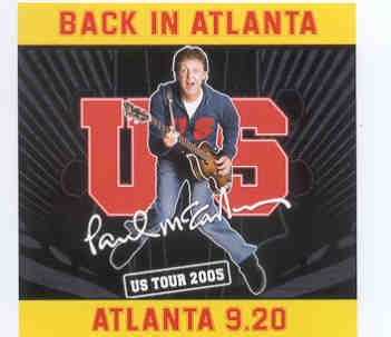 Paul McCartney – Back in Atlanta ( 2 CD SET ) ( Phillips Arena , Atlanta , Georgia , September 10th , 2005 ) front cover Paul McCartney - Back in Atlanta ( 2 CD SET ) ( Phillips Arena , Atlanta , Georgia , September 10th , 2005 ) front cover