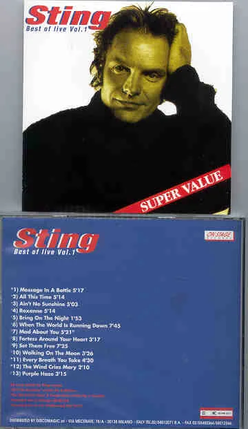 Sting / The Police – Best Of Live Vol. 1 bootleg CD cover
