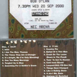 Bob Dylan - Birmingham ( 2 CD SET ) ( NEC Arena , Birmingham , England , Wednesday September 20th , 2000 )