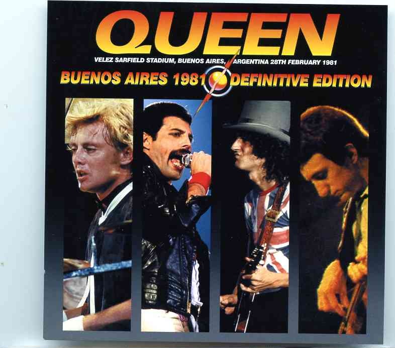 Queen – Buenos Aires 1981 Definitive Edition ( 2 CD SET )( Velez Sarsfield Stadium , Buenos Aires , Argentina , February 28th , 1981 ) front cover Queen - Buenos Aires 1981 Definitive Edition ( 2 CD SET )( Velez Sarsfield Stadium , Buenos Aires , Argentina , February 28th , 1981 ) front cover