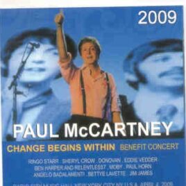 Paul McCartney - Change Begins With Benefit Concert ( 2 CD set ) ( Piccadilly Circus ) ( New York , April 2009 ) front cover