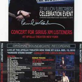 Paul McCartney - Concert For Sirus XM Listeners ( 2 CD set )( Piccadilly Circus )( New York , Dec 13th , 2010 )