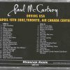 Paul McCartney - Driving Tour 2002  Toronto Air Canada Center April 13th 2002 ( 2 CD set )