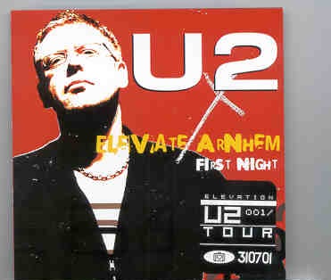 U2 – Elevate Arnhein First Night ( 2 CD SET ) ( Gelredome , Arnhein , Holland , July 31st , 2001 ) front cover U2 - Elevate Arnhein First Night ( 2 CD SET ) ( Gelredome , Arnhein , Holland , July 31st , 2001 ) front cover