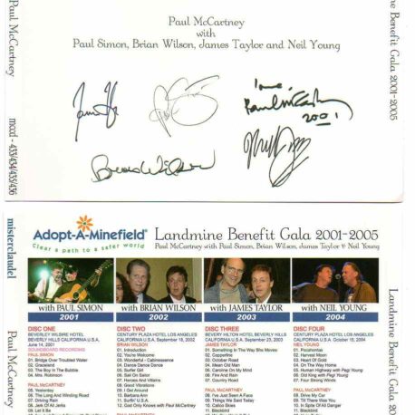 Paul McCartney - Landmine Benefit Gala 2001-2005 ( 4 cd set )( Misterclaudel )( w/ Paul Simon , Neil Young , James Taylor & Brian Wilson )