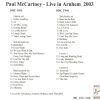 Paul McCartney - Live In Arnhem 2003 ( 2 CD set )  ( Gelredome , Arnhem , Holland , April 25th , 2003 )