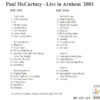 Paul McCartney - Live In Antwerpen 2003 ( 2 CD set ) ( Sportspalais , Antwerpen , Belgium , April 1st , 2003 )