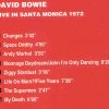 David Bowie - Live In Santa Monica 1972 ( Armando Curcio Editore )