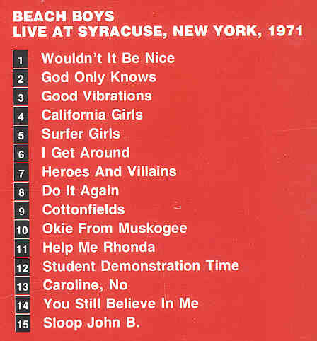 The Beach Boys - Live In Syracuse 1970