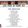 The Beatles - London , Melbourne , Munchen ( London 1964 , Melbourne 1964 , Munchen 1966 )