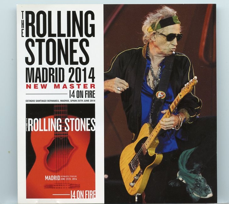 Rolling Stones – Madrid 2014 New Master ( 2 CD ) ( Estadio Bernabeu , Madrid , Spain , June 25th , 2014 ) front cover Rolling Stones - Madrid 2014 New Master ( 2 CD ) ( Estadio Bernabeu , Madrid , Spain , June 25th , 2014 ) front cover