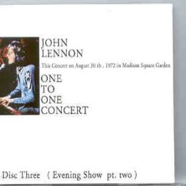 John Lennon - One To One Concert  Part Three front cover