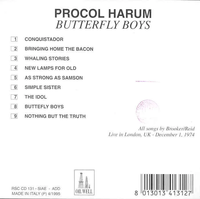 Procol Harum - Butterfly Boys  ( Oil Well )