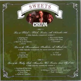 Eric Clapton - Sweets ( 2 CD set ) ( Cream Live in London '66 & '67 and Stockholm '67 ) front cover