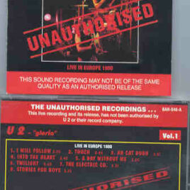 U2 - Gloria  Vol. 1  ( Banana Recs.) ( Recorded Live in Europe 1980 )