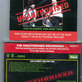 U2 - Pride Vol. 4 ( Recorded Live in Europe 1989 part two )