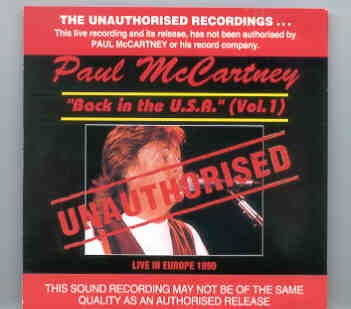 Paul McCartney – Back in the USA Vol. 1 ( Unauthorized Vol 1 ) ( Banana ) ( Australia ) front cover Paul McCartney - Back in the USA Vol. 1 ( Unauthorized Vol 1 ) ( Banana ) ( Australia ) front cover