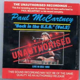 Paul McCartney - Unauthorized Vol 2 ( Back in the USA Vol. 2 ) ( Australia ) ( Banana ) front cover