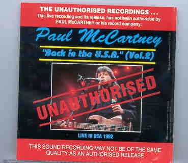 Paul McCartney – Unauthorized Vol 2 ( Back in the USA Vol. 2 ) ( Australia ) ( Banana ) front cover Paul McCartney - Unauthorized Vol 2 ( Back in the USA Vol. 2 ) ( Australia ) ( Banana ) front cover