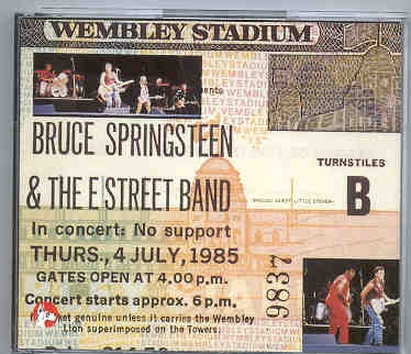 Bruce Springsteen – Wembley 1985 ( 3 CD set ) ( Great Dane ) front cover Bruce Springsteen - Wembley 1985 ( 3 CD set ) ( Great Dane ) front cover