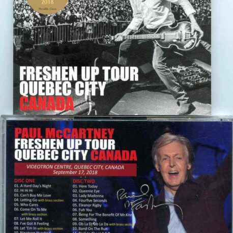 Paul Mccartney - Freshen Up Tour Quebec City Canada ( 2 Cd Set )( Piccadilly Circus )( Videotron Centre Quebec Sept 17th , 2018 )