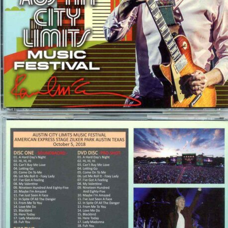 Paul Mccartney- Austin City Limits Music Festival ( 2CD+1 DVD ) ( Piccadilly Circus )  ( Austin Texas , USA , Oct 5th 2018 )