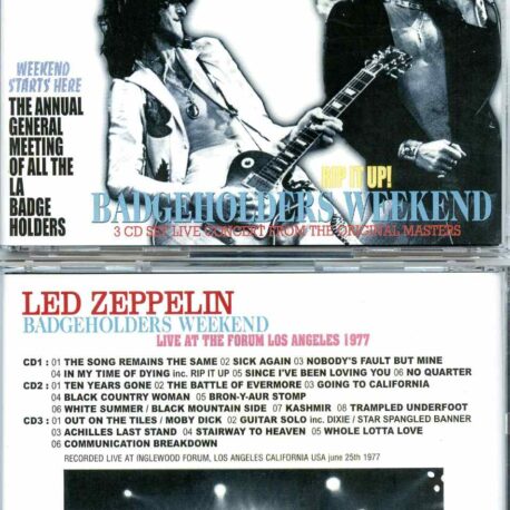 Badgeholders Weekend ( 3 CD SET ) ( Inglewood Forum, Los Angeles, CA, USA, June 25th, 1977 )