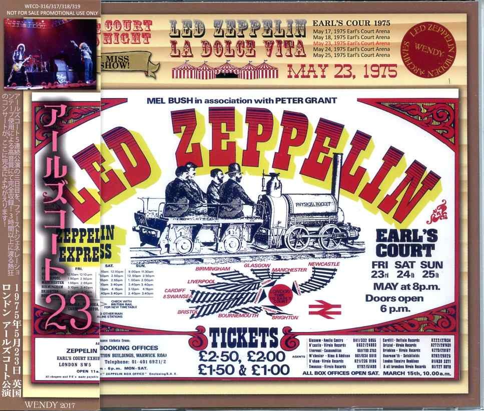 Zeppelin – La Dolce Vita ( 4 CD SET ) ( Wendy ) ( Earls Court Arena, London, UK, May 23rd, 1975 ) front cover Zeppelin - La Dolce Vita ( 4 CD SET ) ( Wendy ) ( Earls Court Arena, London, UK, May 23rd, 1975 ) front cover