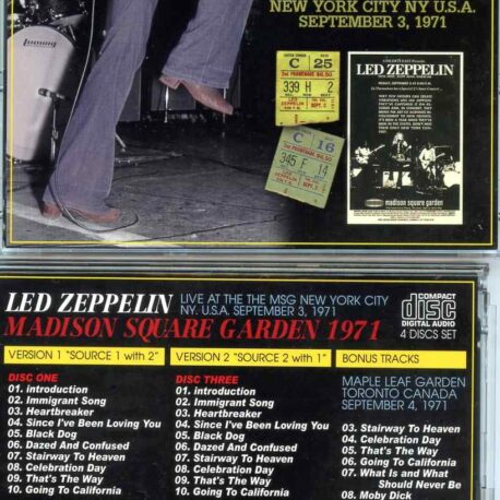 Zeppelin - Madison Square Garden Collectors ( 4 CD SET ) ( New York, September 3rd, 1971 )