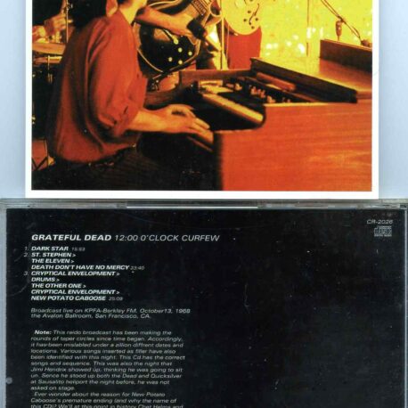 Grateful Dead - 12 O Clock Curfew  ( 1 CD )( Broadcast KPFA Berkeley FM ) ( October 13th, 1968 )