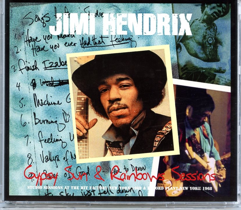 Jimi Hendrix – Gypsy Sun and Rainbows Sessions ( 3 CD SET ) ( Gypsy Eye ) ( Studio Sessions at the Hit Factory, New York 1968 & 1969 ) front cover Jimi Hendrix - Gypsy Sun and Rainbows Sessions ( 3 CD SET ) ( Gypsy Eye ) ( Studio Sessions at the Hit Factory, New York 1968 & 1969 ) front cover