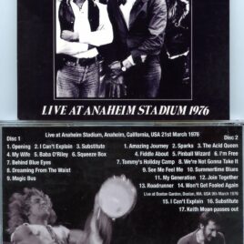 The Who – Live At Anaheim Stadium ( 2 CD SET ) ( Anaheim, California, USA, March 21st, 1976 )