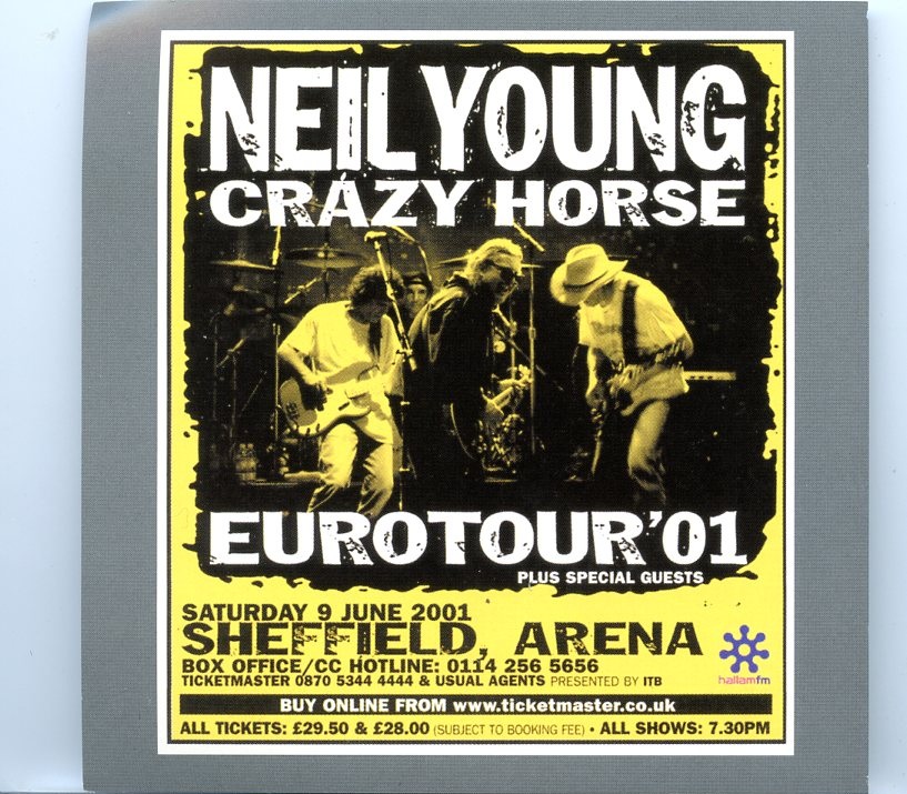 Neil Young – Waiting for a Hurricane ( 2 CD SET ) ( Sheffield Arena, Sheffield, England, June 9th, 2001 ) front cover Neil Young - Waiting for a Hurricane ( 2 CD SET ) ( Sheffield Arena, Sheffield, England, June 9th, 2001 ) front cover