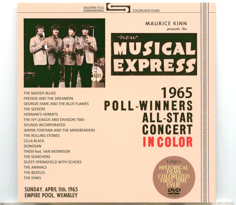 THE BEATLES – Poll -Winners All Star Concert In Color 1966 ( 1 DVD ) ( Valkyrie ) ( Empire Pool Wembley, Sunday May 1st 1966 ) front cover THE BEATLES - Poll -Winners All Star Concert In Color 1966 ( 1 DVD ) ( Valkyrie ) ( Empire Pool Wembley, Sunday May 1st 1966 ) front cover