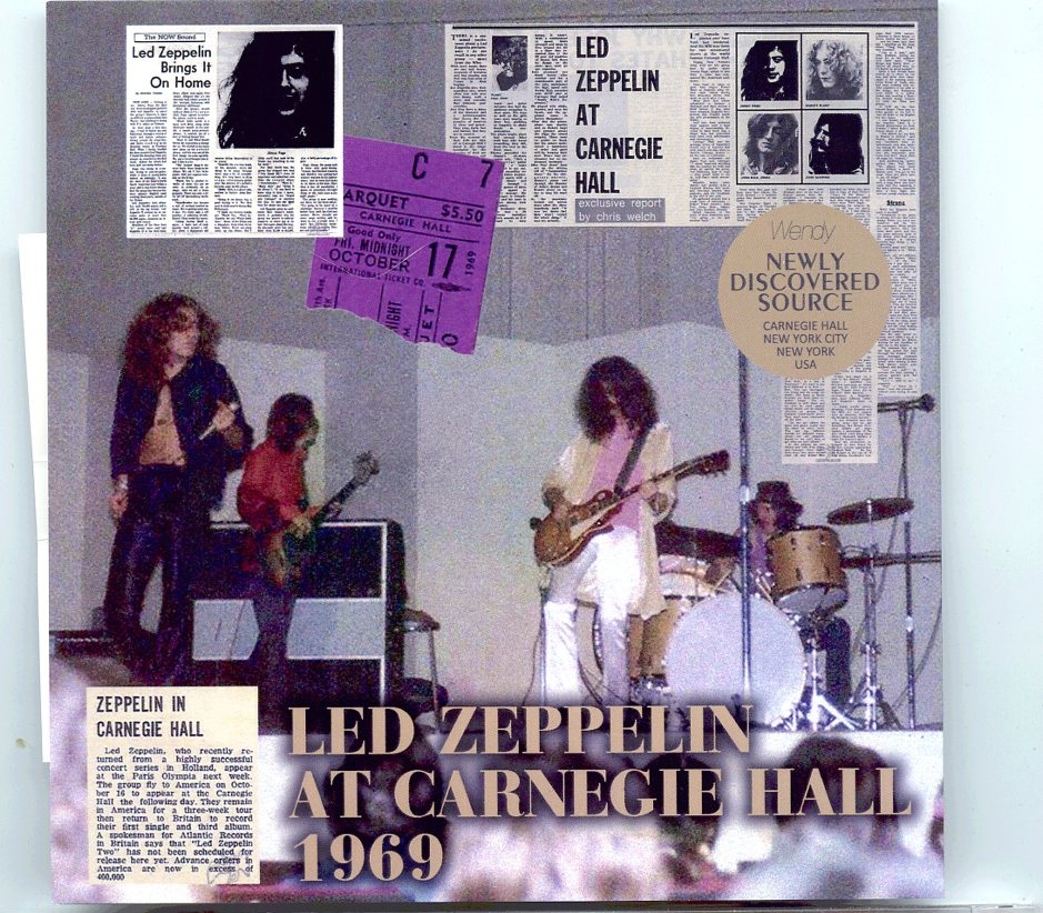LED ZEPPELIN – At Carnegie Hall 1969 ( 1 CD ) ( Wendy )( Carnegie Hall, New York, USA, October 17th, 1969 ) front cover LED ZEPPELIN - At Carnegie Hall 1969 ( 1 CD ) ( Wendy )( Carnegie Hall, New York, USA, October 17th, 1969 ) front cover