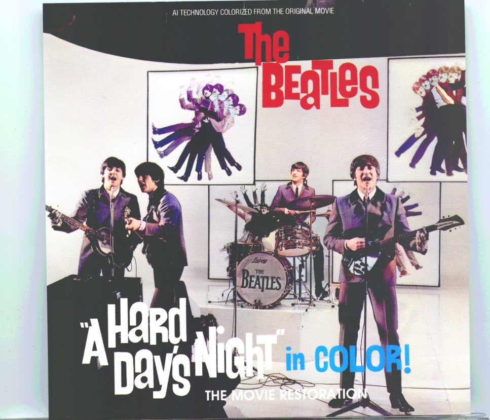 The Beatles – A Hard Day’s Night in Color! The Movie Restoration ( 1 CD & 1 DVD ) ( 2022 GOLDIES ) front cover The Beatles - A Hard Day's Night in Color! The Movie Restoration ( 1 CD & 1 DVD ) ( 2022 GOLDIES ) front cover