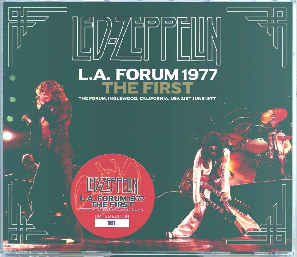 Led Zeppelin – L.A. Forum 1977 The First ( 3 CD SET ) ( The Forum, Inglewood, California, USA, June 21, 1977 ) front cover Led Zeppelin - L.A. Forum 1977 The First ( 3 CD SET ) ( The Forum, Inglewood, California, USA, June 21, 1977 ) front cover