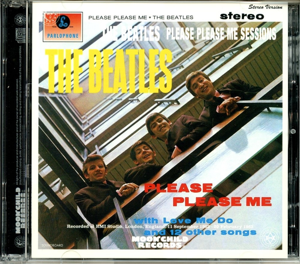 The Beatles – Please Please me With love me do and 12 other Song (2 CD) – Live at EMI Studio London England 11 September 1962 – 20 Feb 1963 (Moonchild Records) front cover The Beatles - Please Please me With love me do and 12 other Song (2 CD) - Live at EMI Studio London England 11 September 1962 - 20 Feb 1963 (Moonchild Records) front cover