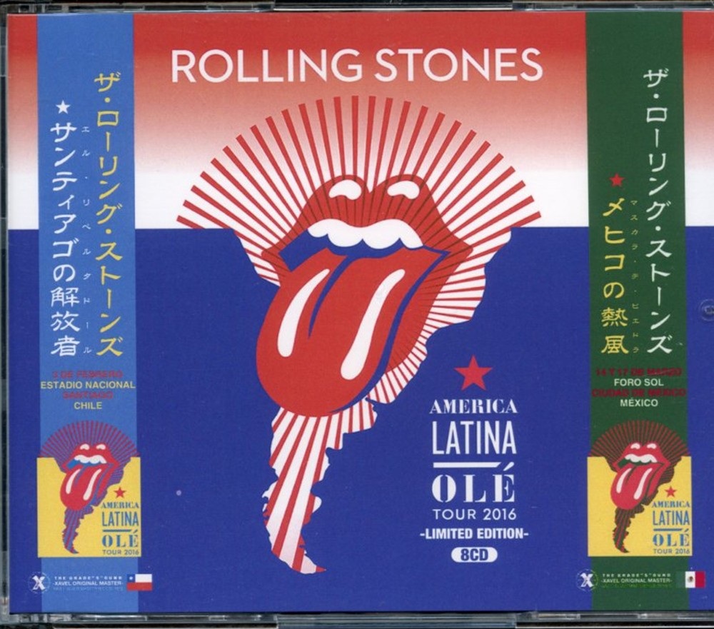 Rolling Stones – America Latina Ole 2016 Tour ( 8 CD SET ) ( Chile & Mexico, February & March, 2016 ) front cover Rolling Stones - America Latina Ole 2016 Tour ( 8 CD SET ) ( Chile & Mexico, February & March, 2016 ) front cover