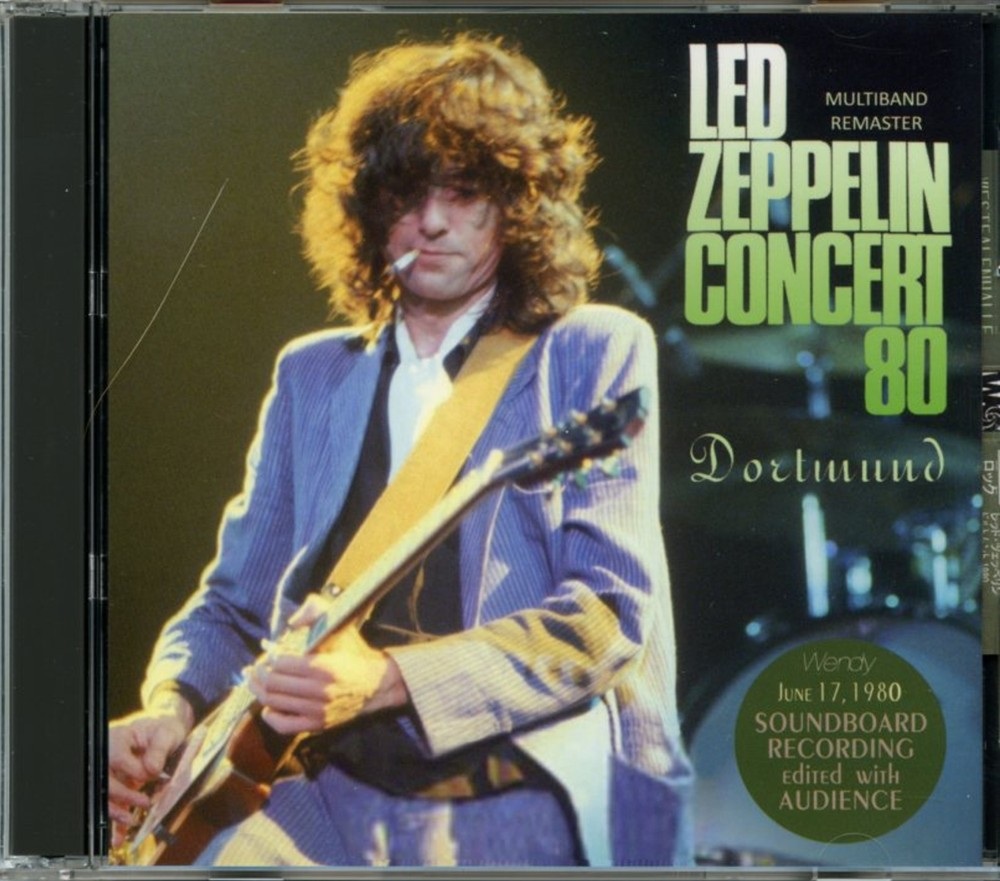 Led Zeppelin – Dortmund 1980 Multiband Remaster ( 2 CD SET ) ( WENDY ) (Westfalenhalle, Dortmund, Germany, June 17th, 1980 ) front cover Led Zeppelin - Dortmund 1980 Multiband Remaster ( 2 CD SET ) ( WENDY ) (Westfalenhalle, Dortmund, Germany, June 17th, 1980 ) front cover