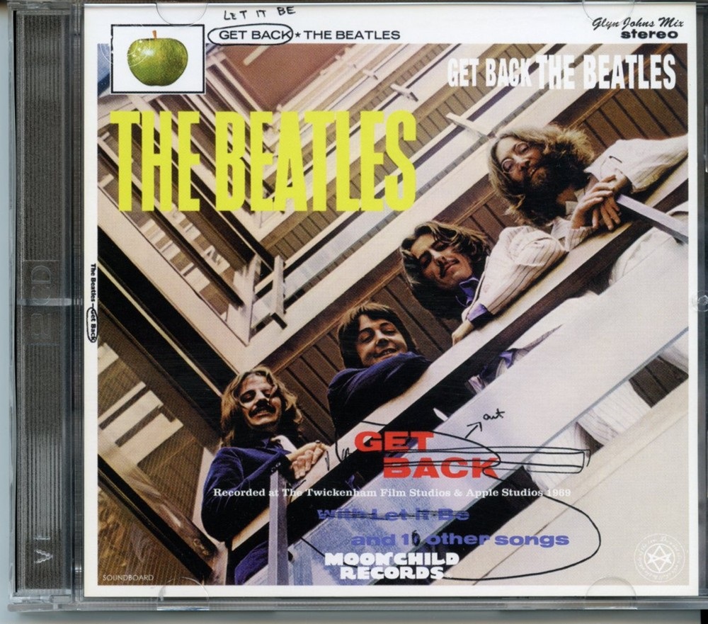 The Beatles – Get Back Glynn Jones Mix ( Moonchild ) (2 CD SET) ( Twickenham & AppleStudios, 1969 ) front cover The Beatles - Get Back Glynn Jones Mix ( Moonchild ) (2 CD SET) ( Twickenham & AppleStudios, 1969 ) front cover