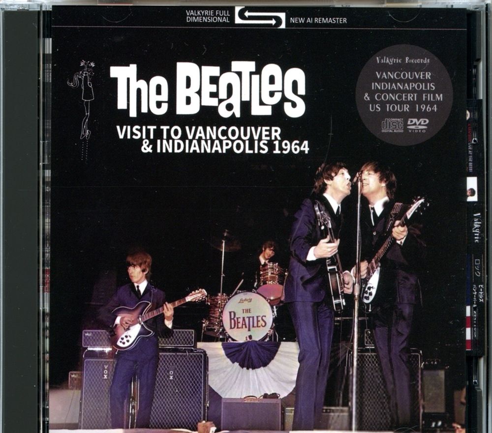 THE BEATLES – Visit To Vancouver & Indianapolis 1964 ( 1 CD – 1 DVD SET ) ( 2024 Valkyrie ) ( Live in Vancouven and Indiana 1964 ) front cover THE BEATLES - Visit To Vancouver & Indianapolis 1964 ( 1 CD - 1 DVD SET ) ( 2024 Valkyrie ) ( Live in Vancouven and Indiana 1964 ) front cover