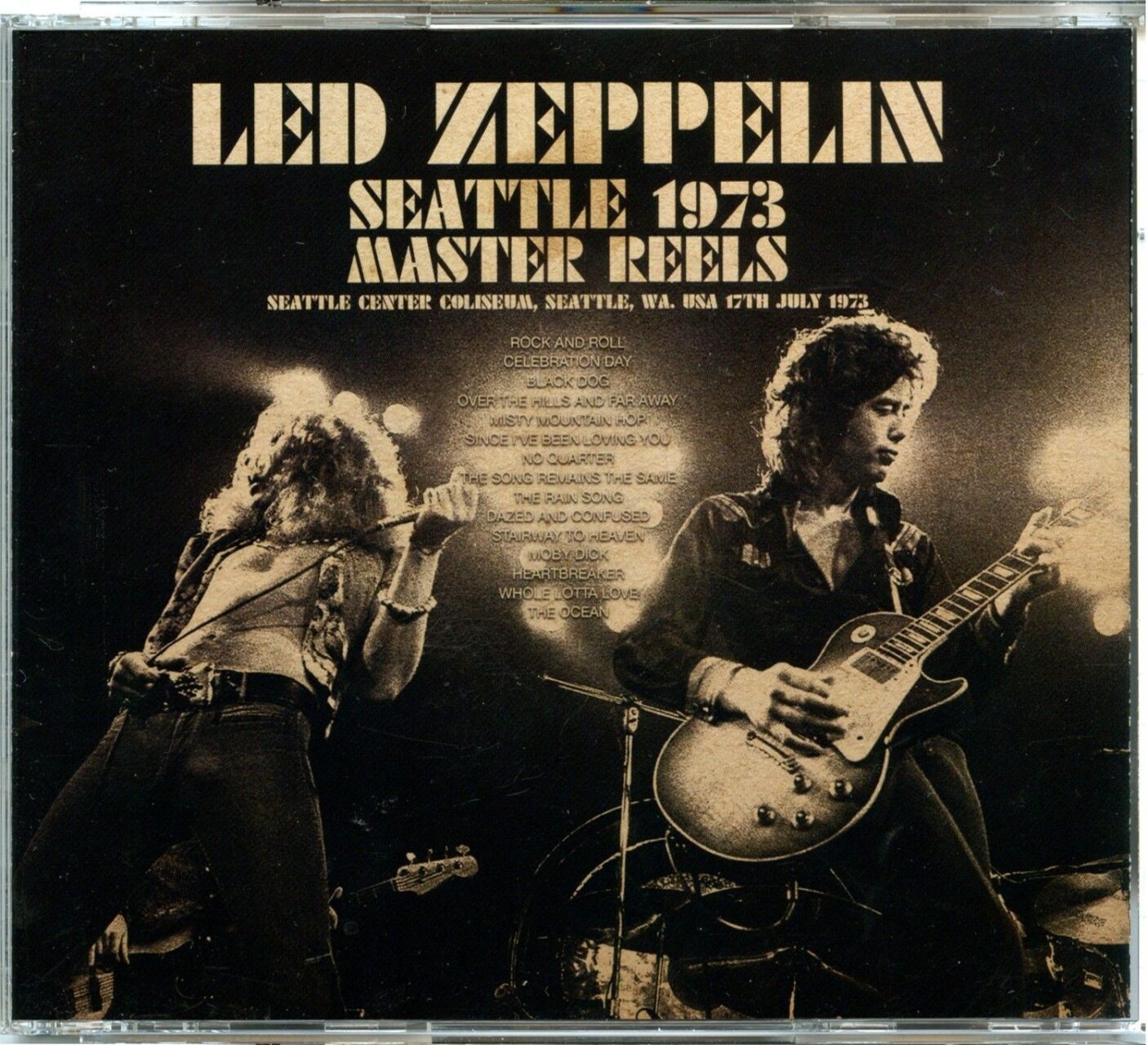 LED ZEPPELIN – Seattle 1973 Master Reels ( 3 CD SET ) ( 2024 Remaster of Seattle Center Coliseum, Seattle, WA, USA, July 17th, 1973 ) front cover LED ZEPPELIN - Seattle 1973 Master Reels ( 3 CD SET ) ( 2024 Remaster of Seattle Center Coliseum, Seattle, WA, USA, July 17th, 1973 ) front cover