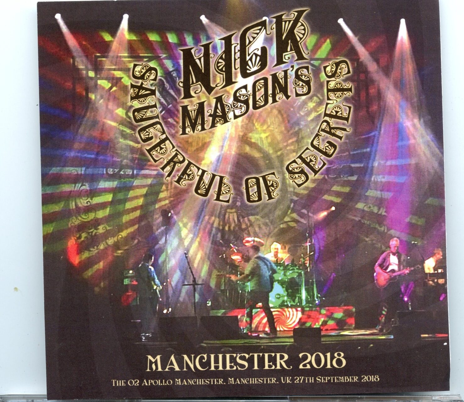 Nick Mason – Manchester 2018 ( 2 CD SET ) ( The 02 Apollo, Manchester, UK, September 27th, 2018 ) front cover Nick Mason - Manchester 2018 ( 2 CD SET ) ( The 02 Apollo, Manchester, UK, September 27th, 2018 ) front cover