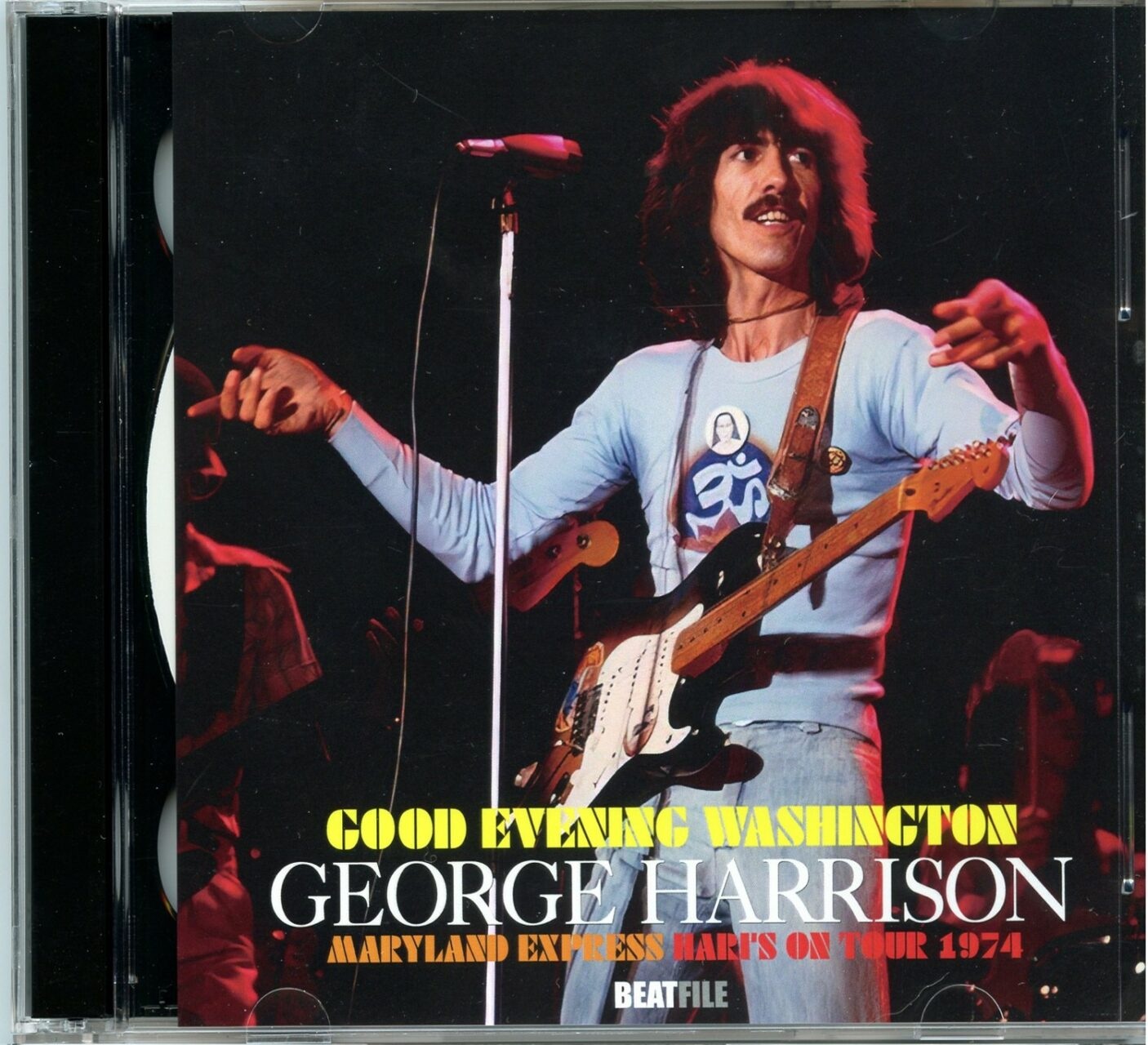 George Harrison – Good Evening Washington Maryland Express Hari’s On Tour 1974( 2 CD SET ) ( BEATFILE ) ( Capitol Centre, Landover, Maryland, December 13th, 1974 ) front cover George Harrison - Good Evening Washington Maryland Express Hari's On Tour 1974( 2 CD SET ) ( BEATFILE ) ( Capitol Centre, Landover, Maryland, December 13th, 1974 ) front cover