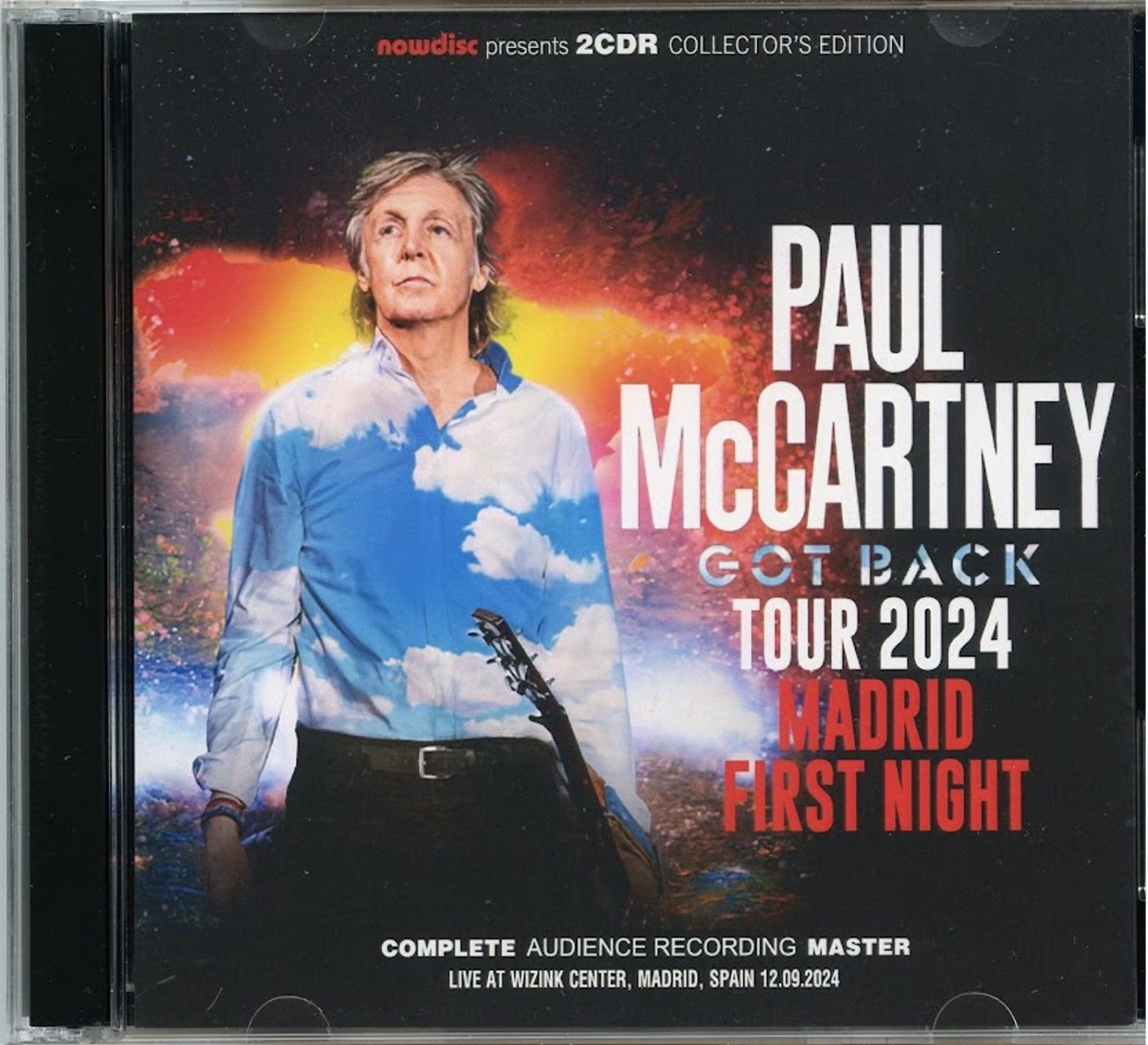 PAUL McCARTNEY – GOT BACK TOUR 2024 Madrid First Night ( 2 CD SET ) ( NOW DISC ) ( Wizink Center, Madrid, Spain, December 9th, 2024 ) front cover PAUL McCARTNEY - GOT BACK TOUR 2024 Madrid First Night ( 2 CD SET ) ( NOW DISC ) ( Wizink Center, Madrid, Spain, December 9th, 2024 ) front cover