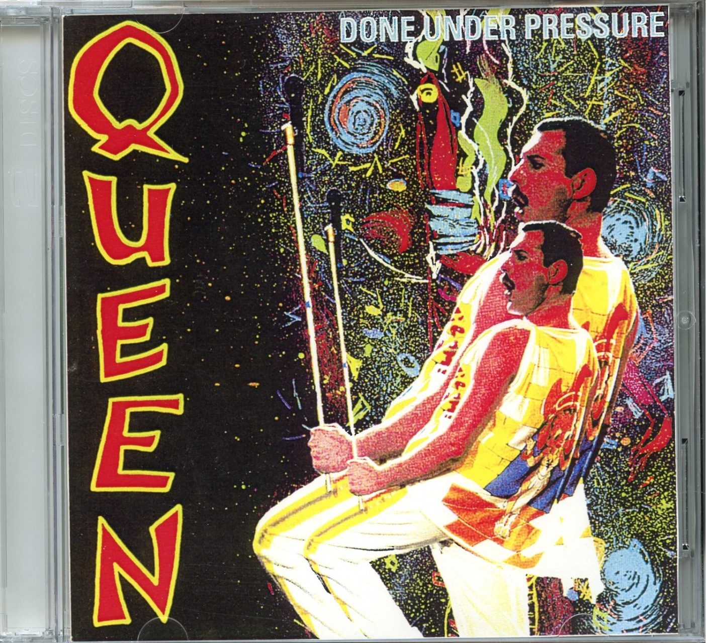 QUEEN – Done Under Pressure ( 2 CD SET ) ( Live at the Maimarktgelände in Mannheim, West Germany, On June 21, 1986 ) front cover QUEEN - Done Under Pressure ( 2 CD SET ) ( Live at the Maimarktgelände in Mannheim, West Germany, On June 21, 1986 ) front cover