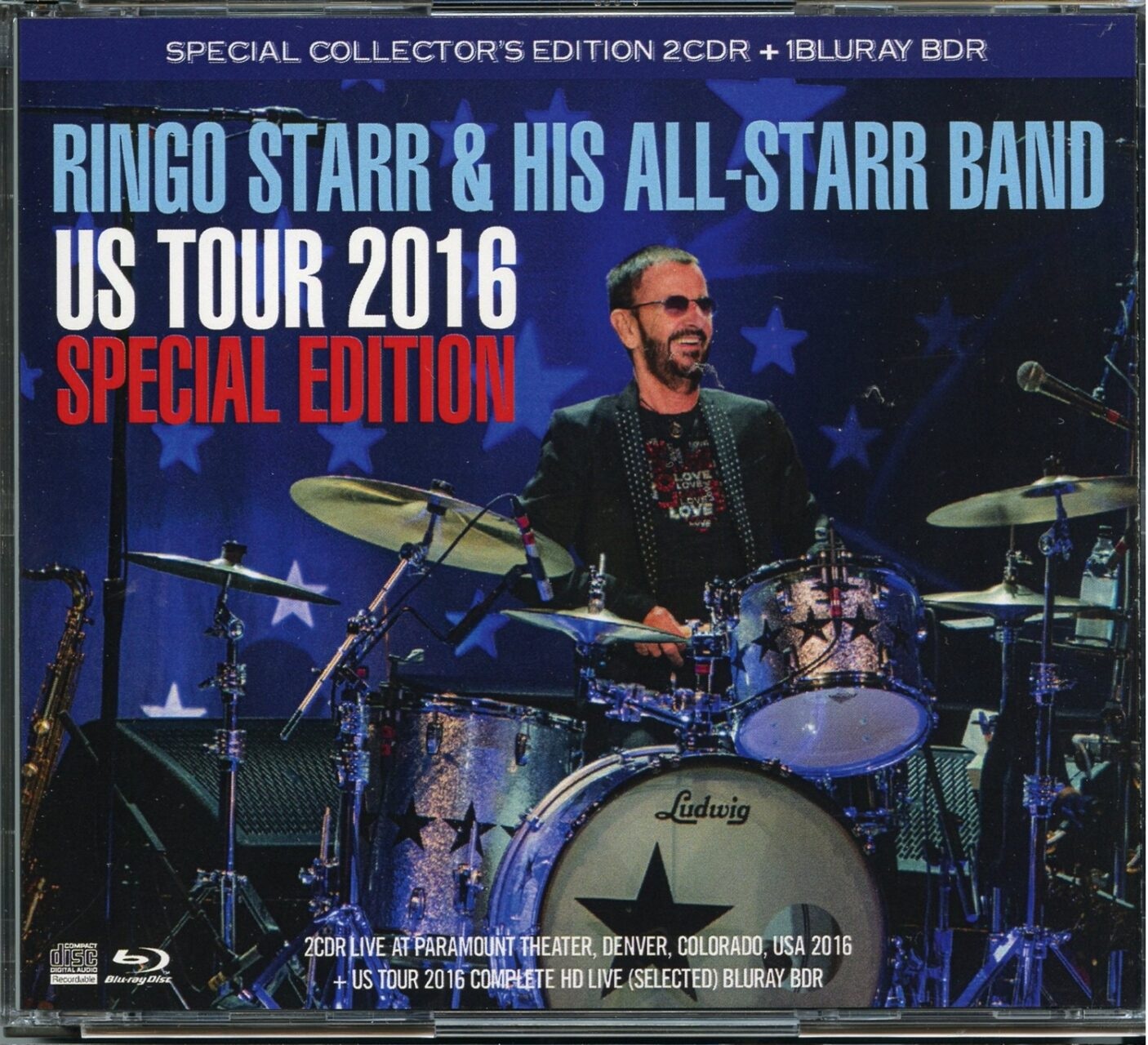Ringo Starr And His All Starr Band – US TOUR 2016 Special Edition ( BEATFILE ) ( 2 CD – 1 BlueRay DVD ) ( Denver, June 28th, 2016 plus Cincinnati, June 22nd, 2016 ) front cover Ringo Starr And His All Starr Band - US TOUR 2016 Special Edition ( BEATFILE ) ( 2 CD - 1 BlueRay DVD ) ( Denver, June 28th, 2016 plus Cincinnati, June 22nd, 2016 ) front cover